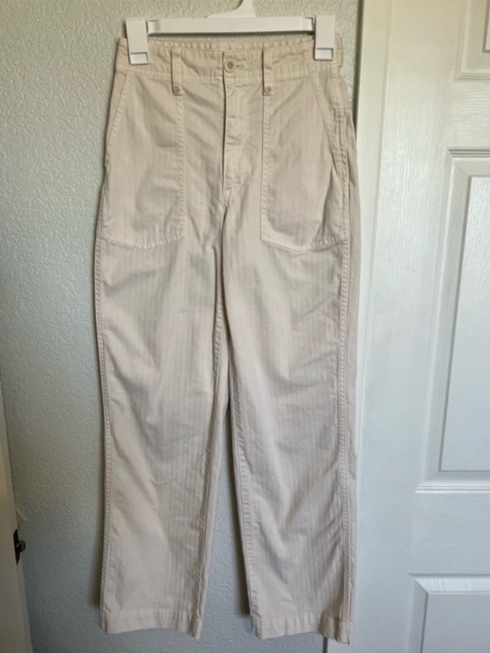 Madewell The Perfect Vintage Wide-Leg Pant Utility Edition Cream High Rise - Picture 4 of 11